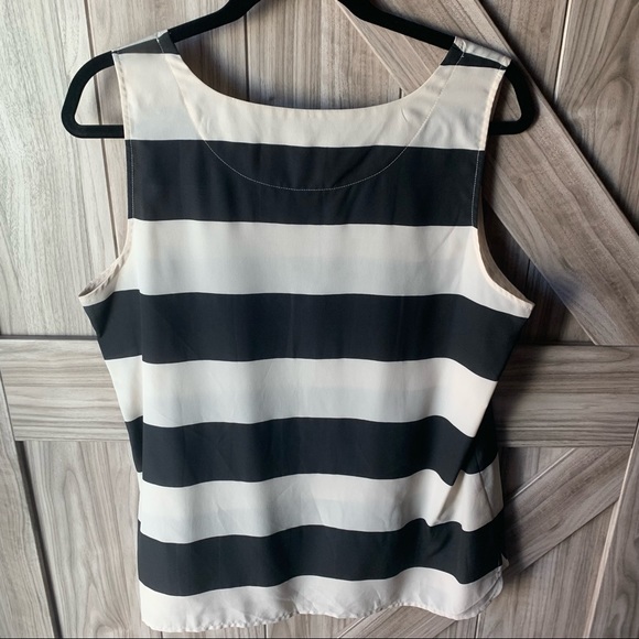 Loft Business Casual Tank Top - Cream & Black Stripes - Picture 4 of 6